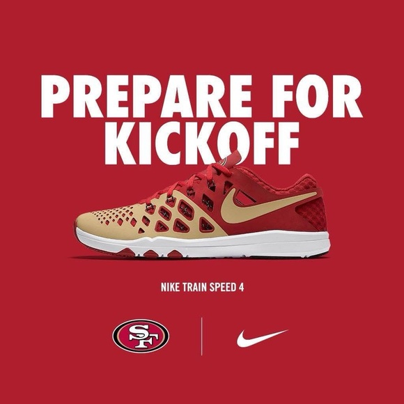 Rare Nike Train Speed 4 AMP NFL 'San Francisco 49ers' Size 13 - Picture 1 of 12